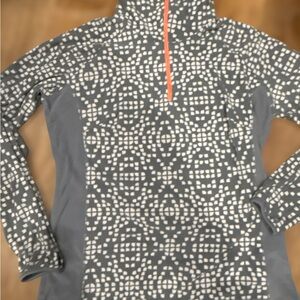 Women’s Medium Gray Printed Columbia Fleece , 3/4 Zip Size Large